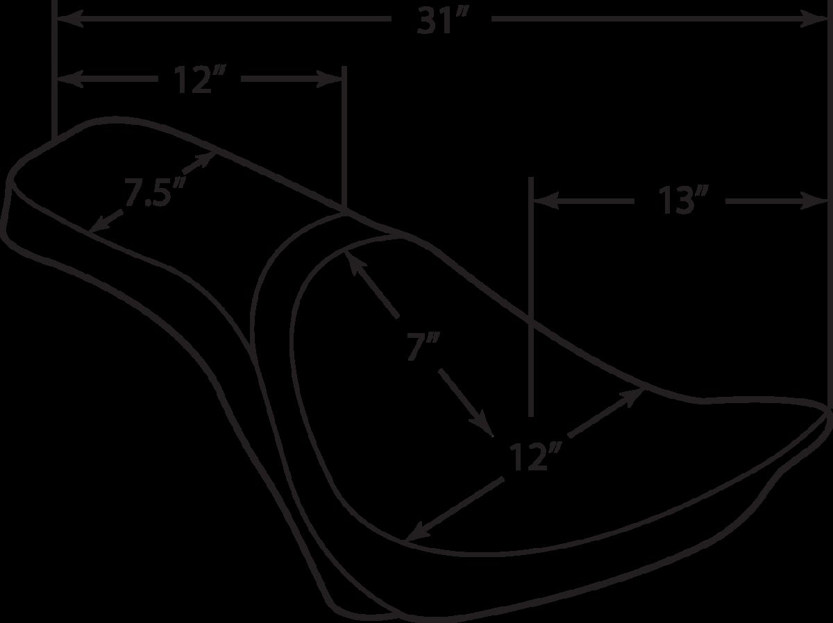 Drag Specialties Seats Seat Predator 2-Up Standard Rear Smooth Vinyl B