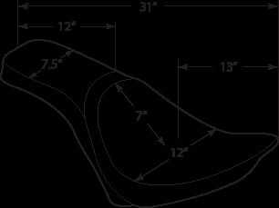 Drag Specialties Seats Seat Predator 2-Up Standard Rear Smooth Vinyl B