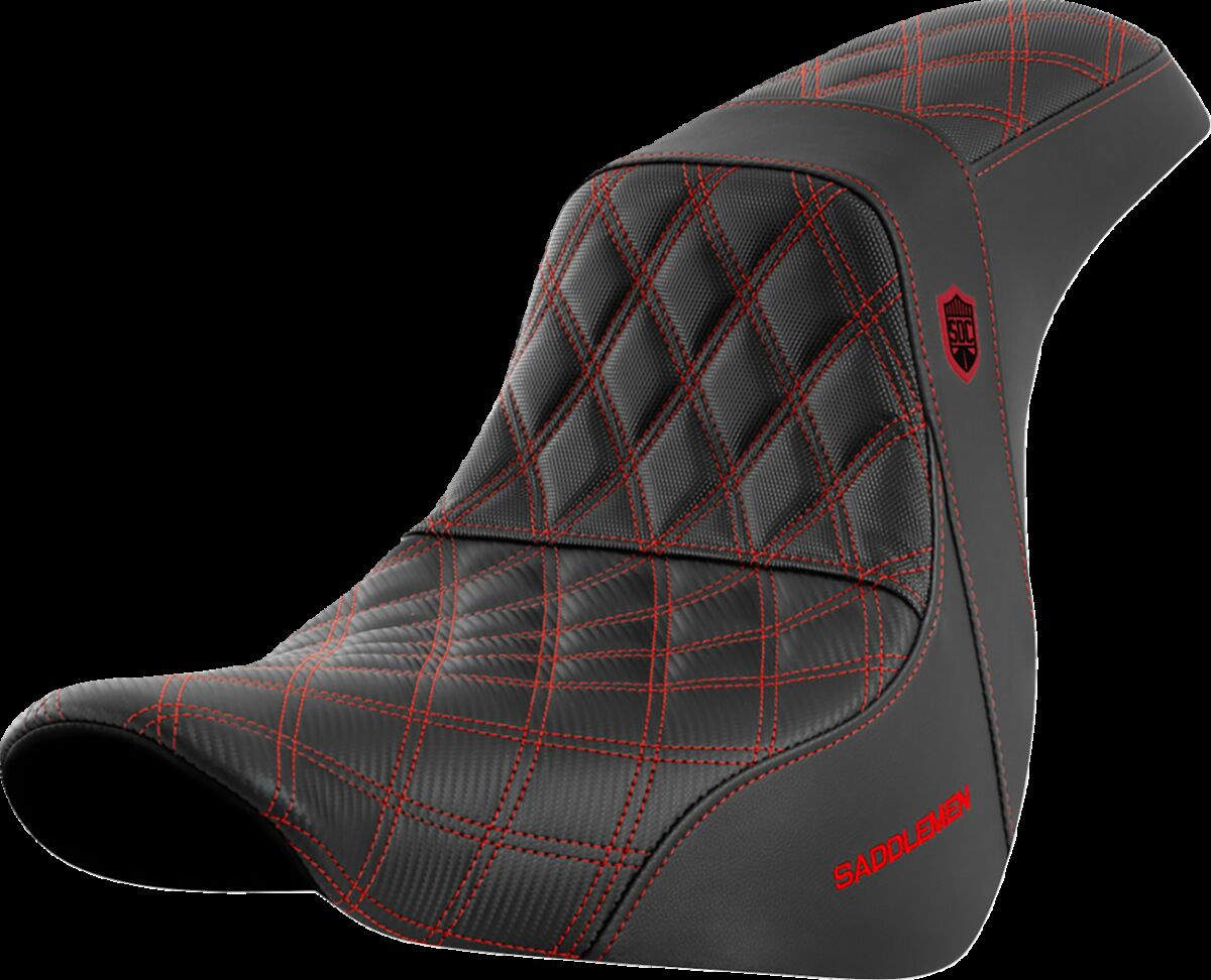 Saddlemen Seat Sdc Perf Gripper Red Stitch Seat Pro Serie Sdc Flsb/Fxl