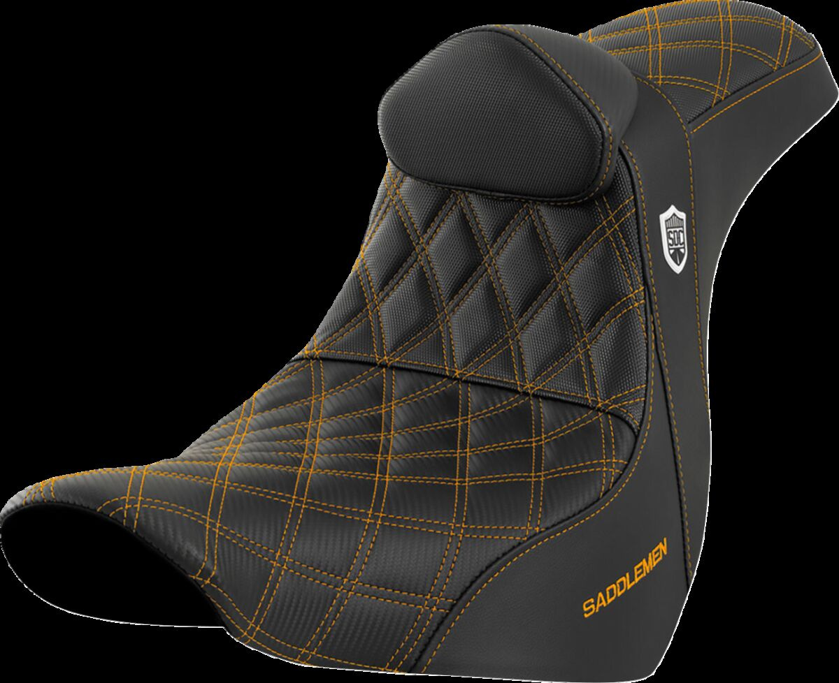 Saddlemen Seat Sdc Perf Gripper W/Br Gold Stitch Seat Pro Serie Sdc Fl