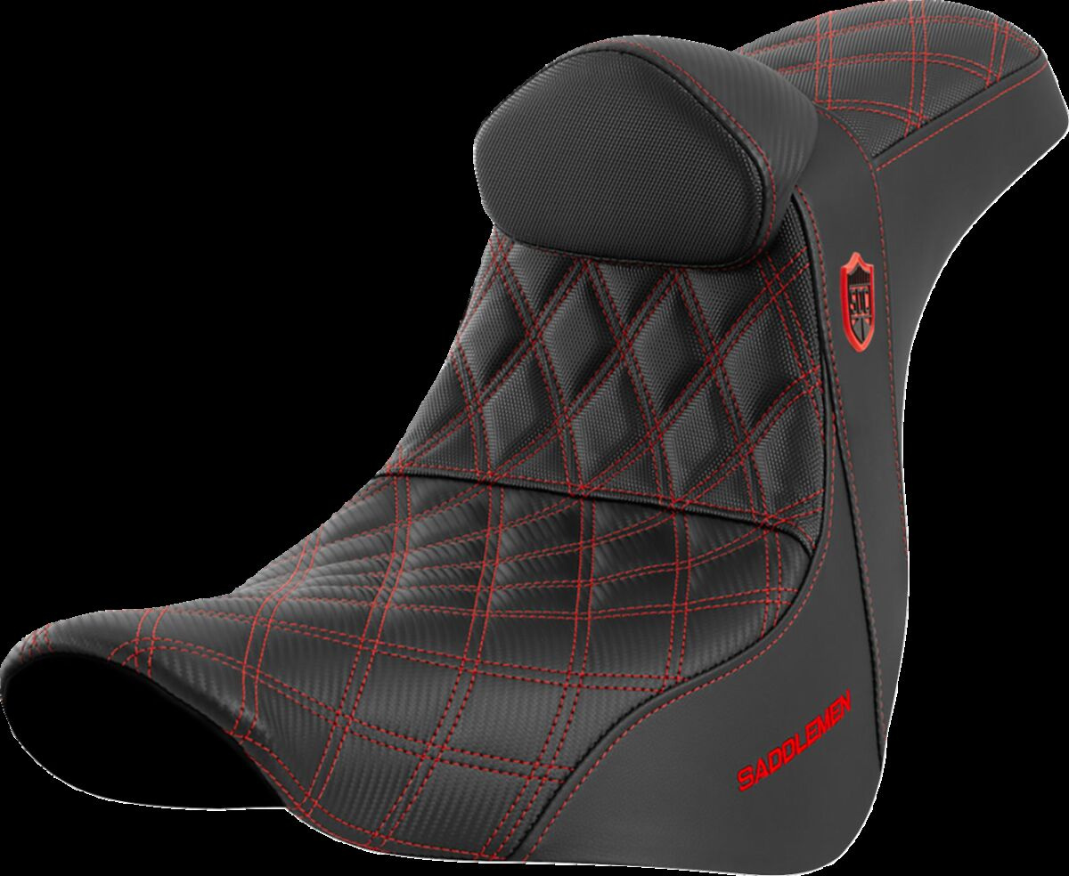 Saddlemen Seat Sdc Perf Gripper W/Br Red Stitch Seat Pro Serie Sdc Fls