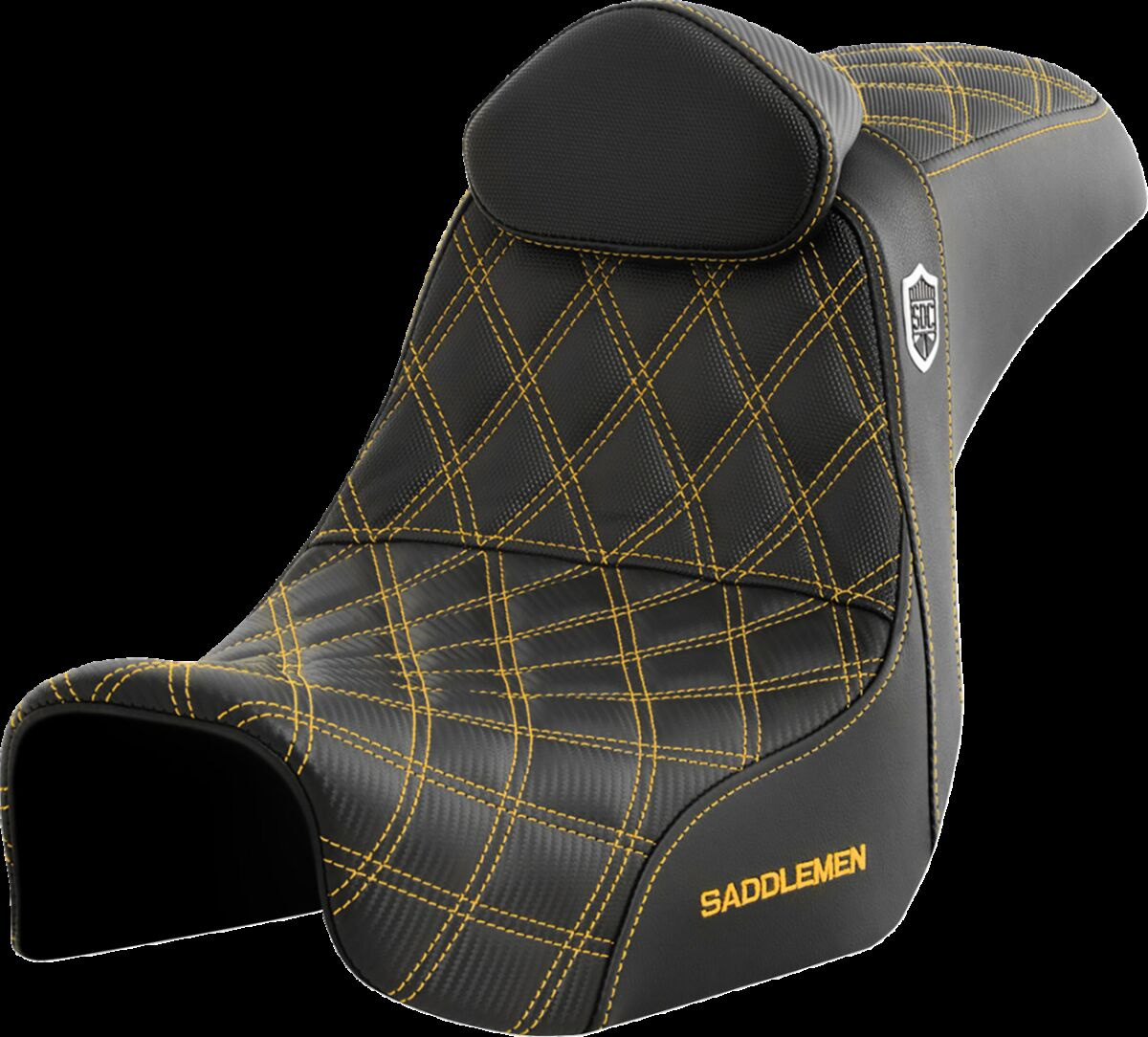 Saddlemen Pro Series Sdc Performance Seat - With Backrest - Gold Stitc