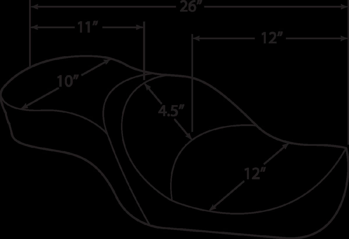 Drag Specialties Seats Seat Low-Profile Touring Rear 2-Up Vinyl Black