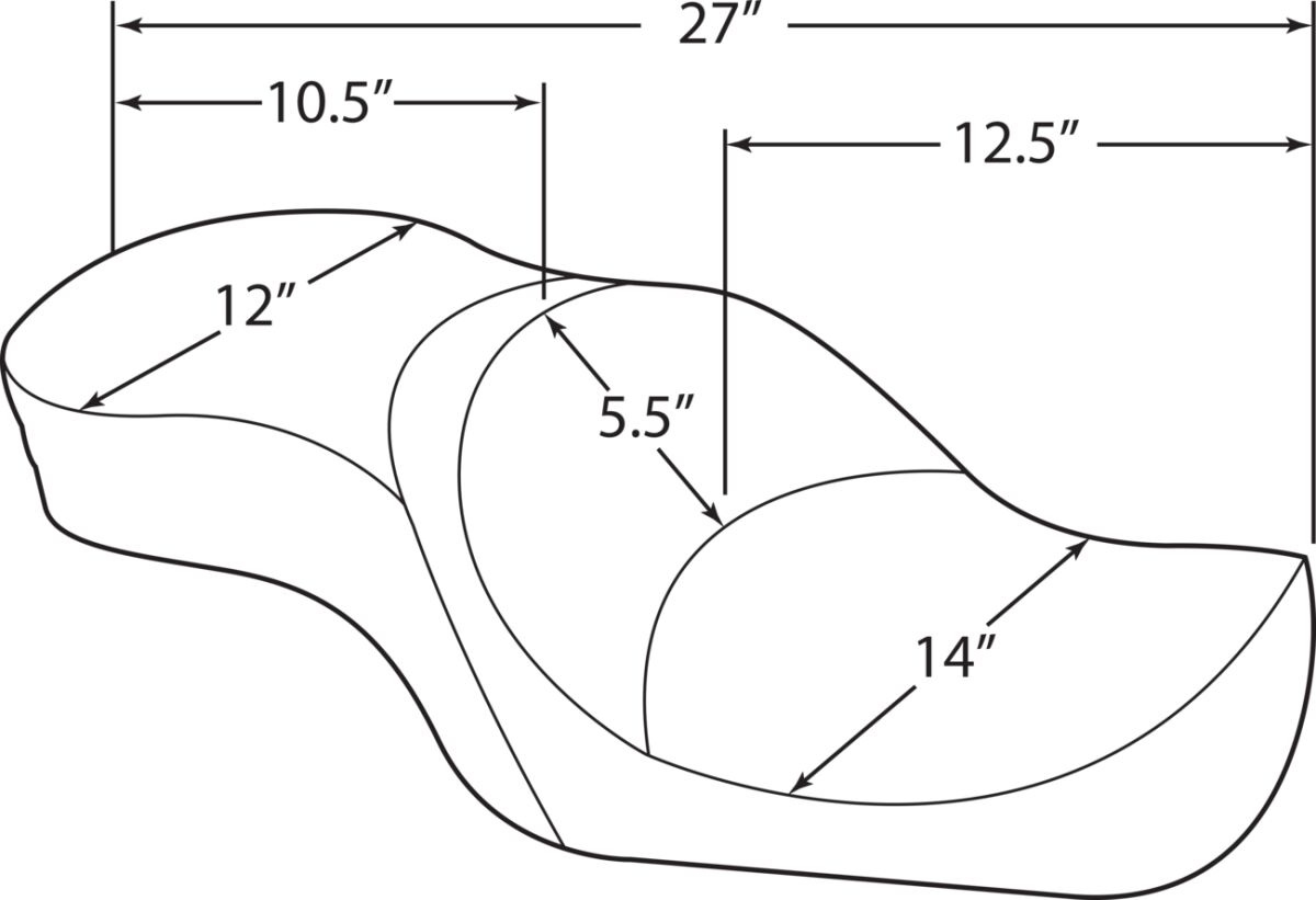 Drag Specialties Seats Seat Wide Low-Profile Rear 2-Up Vinyl Black Sea