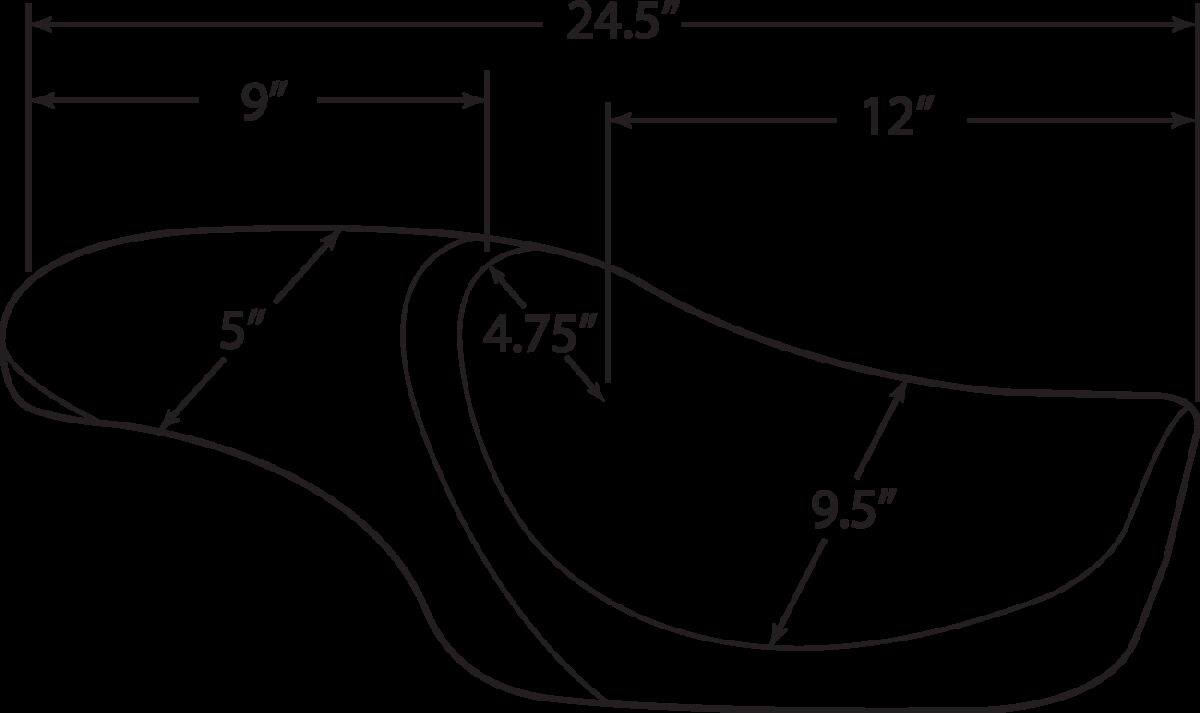 Drag Specialties Seats Seat Predator Front Full Length Vinyl Black Sea
