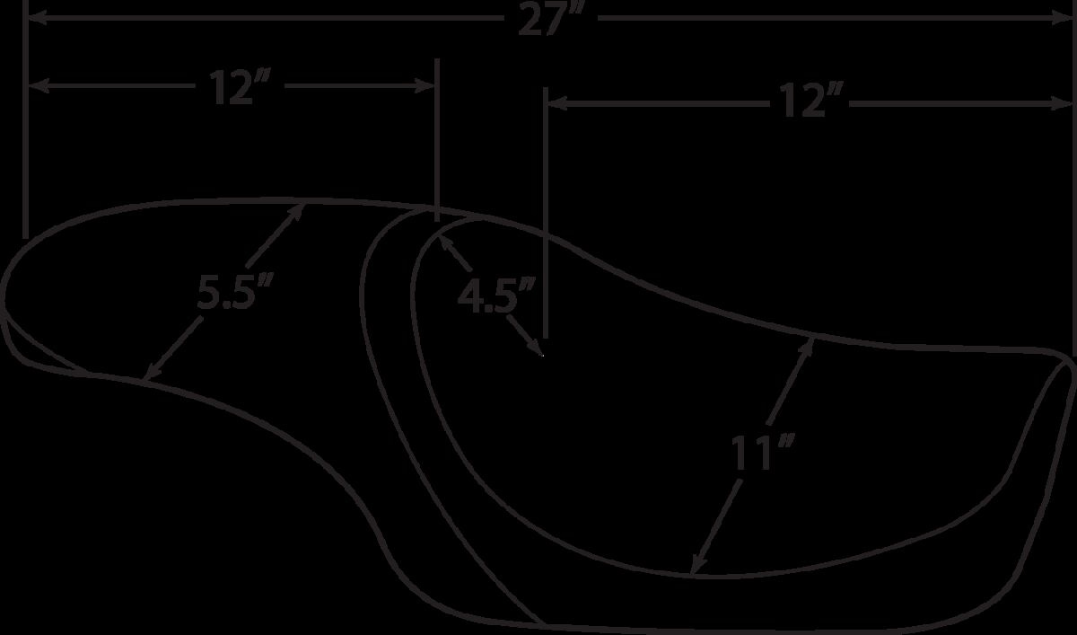 Drag Specialties Seats Seat Predator Rear Full Length Vinyl Black Seat