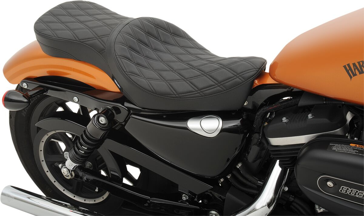 Drag Specialties Seats Seat Low-Profile Double Bucket Diamond Black Se