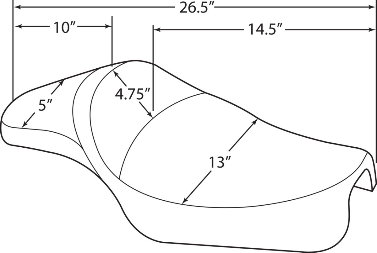 Drag Specialties Seats Seat Predator Extended Reach Smooth Black Seat