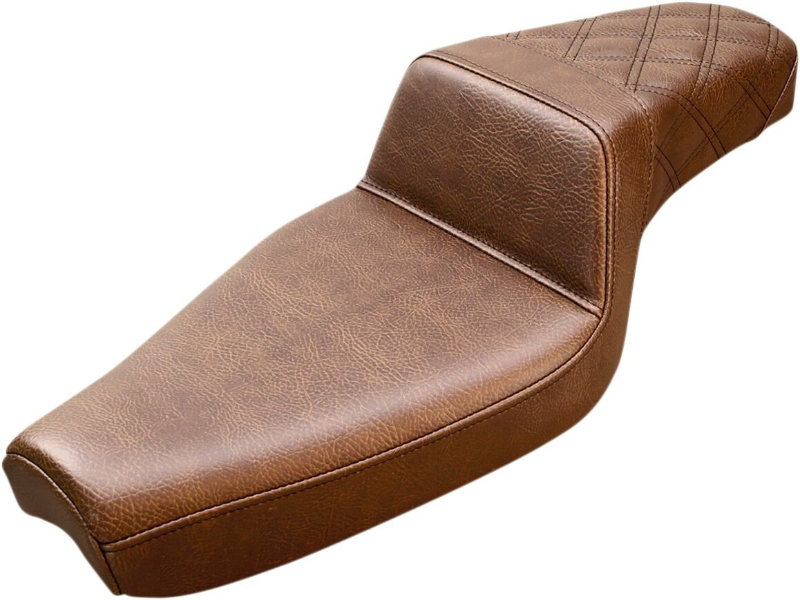 Saddlemen 2-Up Seat Step Up Front|Rear Saddlehyde�?� Brown Seat Stepup