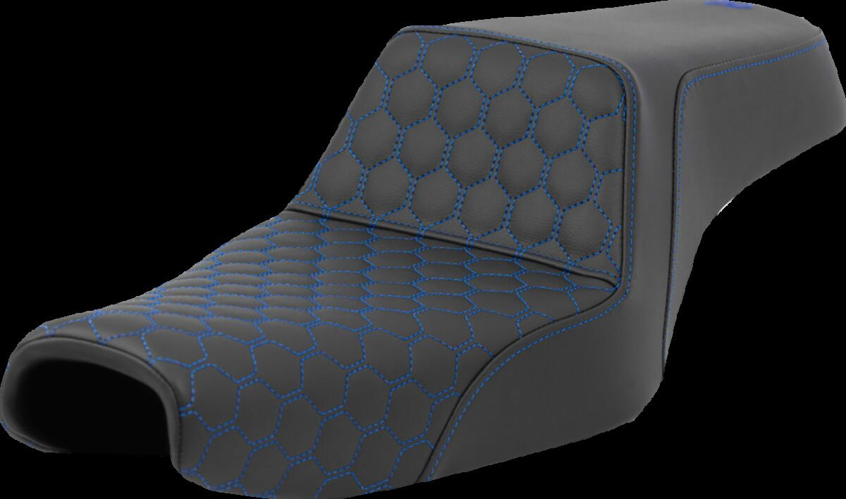 Saddlemen Step-Up Seat - Honeycomb - Blue Stitching Seat Step Up Hc Bl