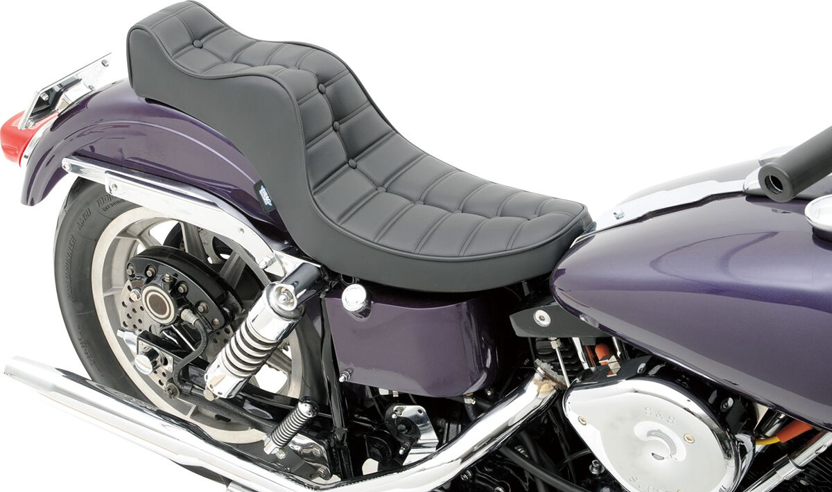 Drag Specialties Seats Seat Mini King And Queen Rear 2-Up Vinyl Black