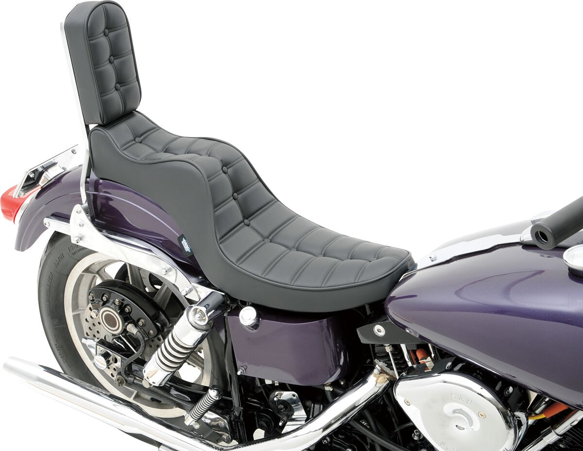 Drag Specialties Seats Seat Mini King And Queen Rear 2-Up Vinyl Black