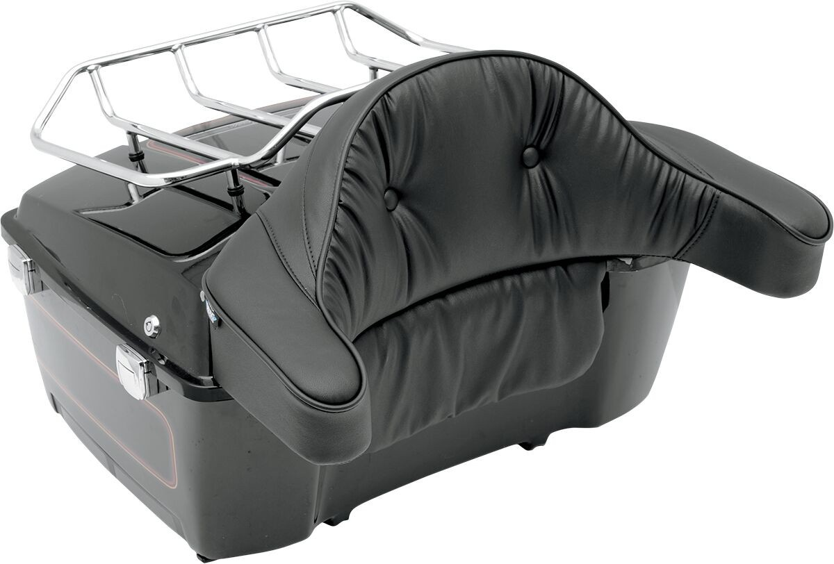 Drag Specialties Seats Pad King Tour Box Rear Pillow Backrest Vinyl Bl