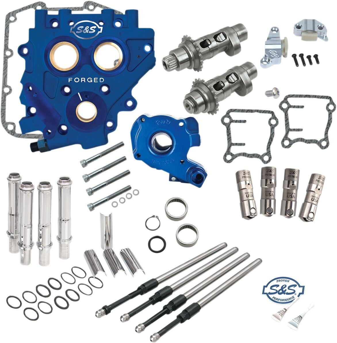 S&S Cycle Cams 585 Chain Drive Easy Start Chest Kit Cams 585Cez W/Plat