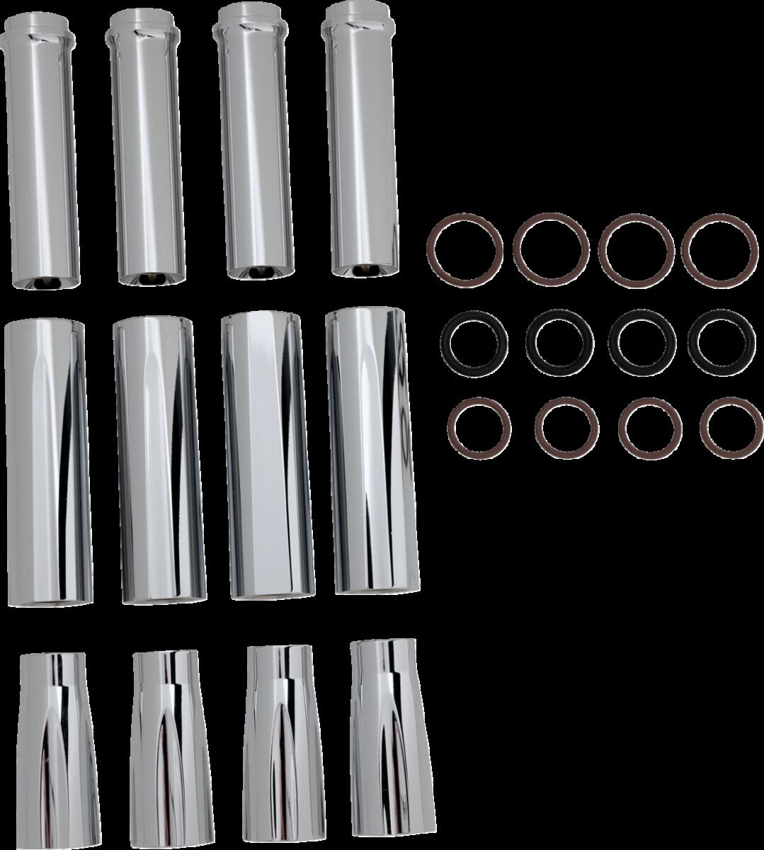 Arlen Ness Pushrod Cover Kit Deep Cut Twin Cam Chrome Pushrod Tube Cov