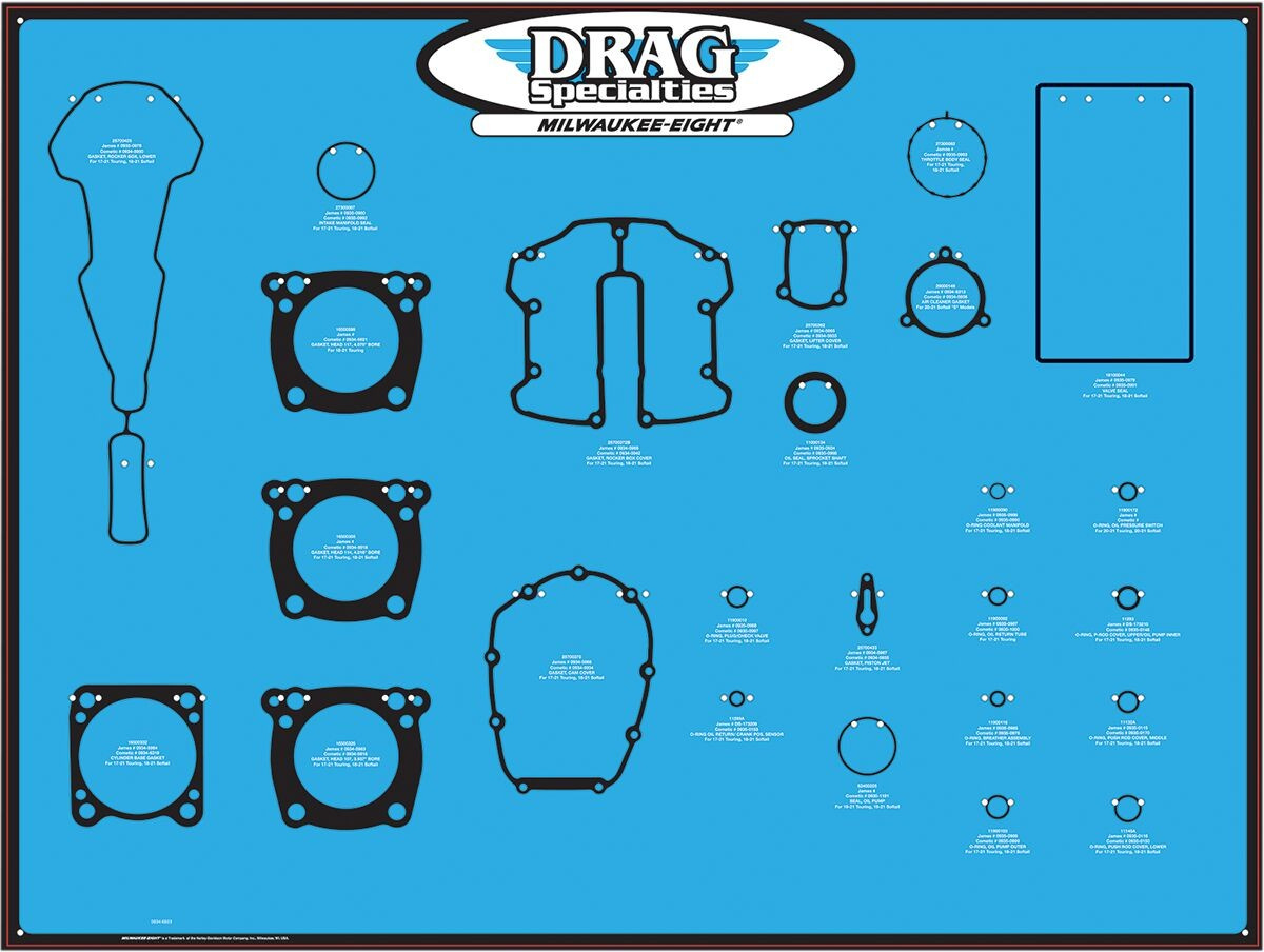 Drag Specialties Display Brd Gasket 17+M8 Display Board Gasket M8 Moto