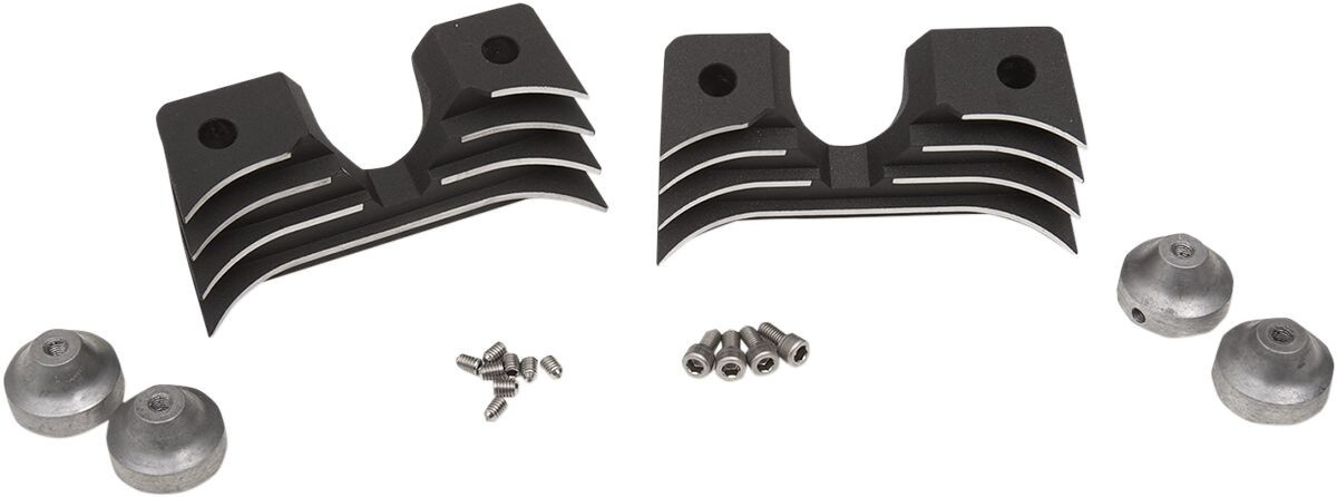Drag Specialties Spark Plug Head Bolt Covers Finned Black Cover S/Plg