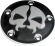 Drag Specialties Cover Points 5-Hole Split Skull Black Cover Pts Sp Sk