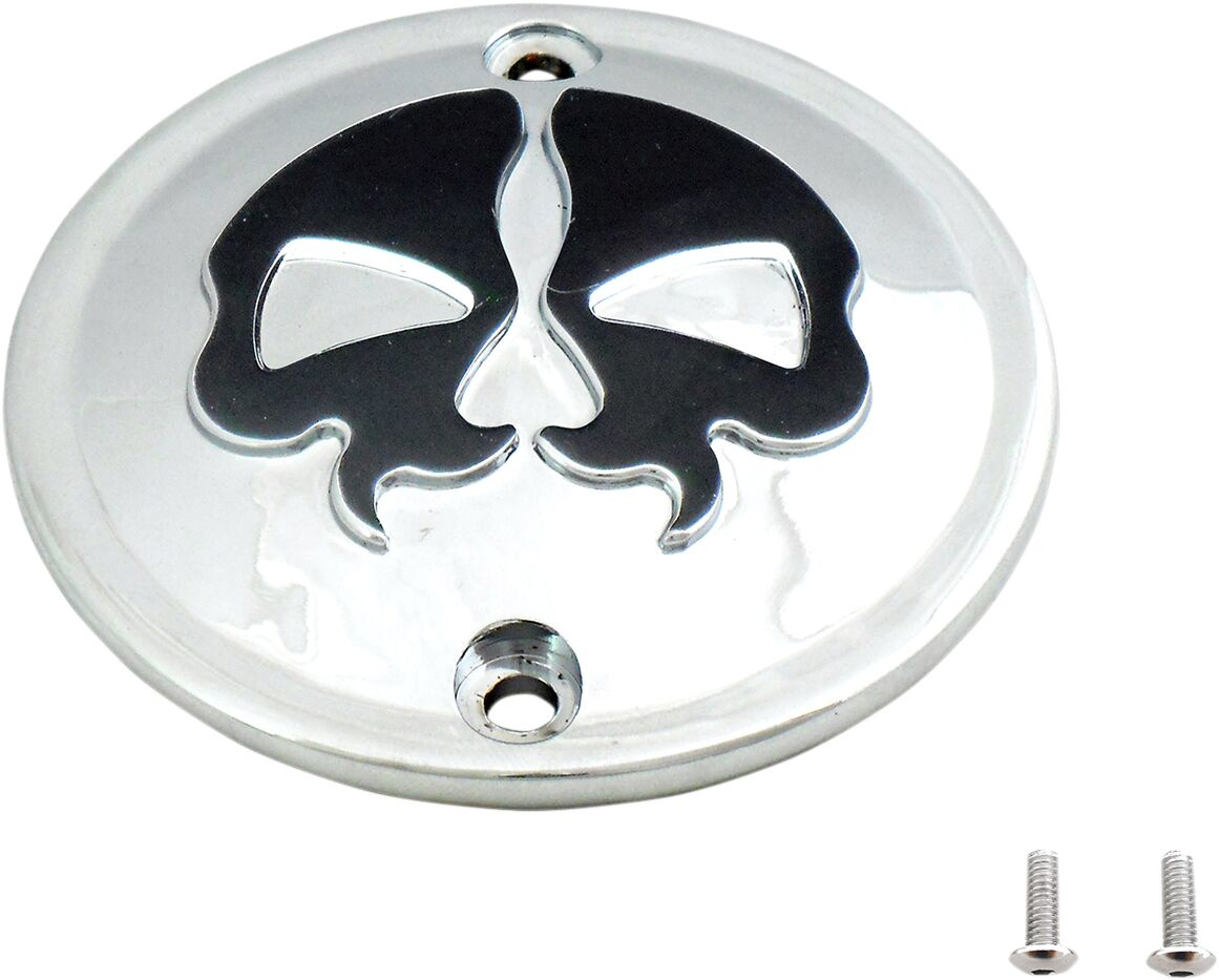 Drag Specialties Cover Points 2-Hole Split Skull Chrome Cover Pts Sp S