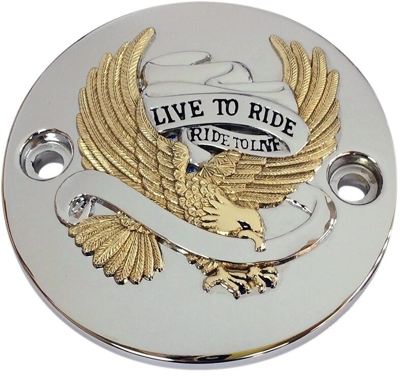 Drag Specialties Live To Ride Points Cover Chrome/Gold Cover Pts Ltr G