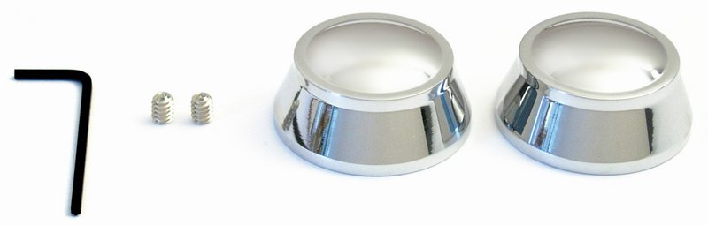 Swing arm pivot bolt covers Sportster 04-up billet, chrome