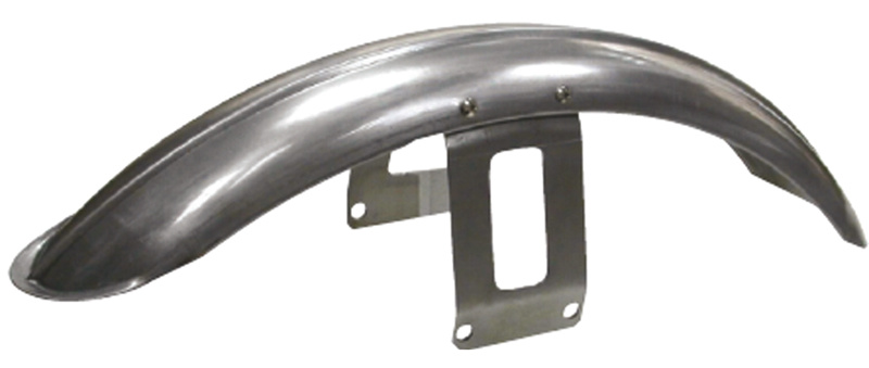 Front fender ''Rib'' FXWG/Softail 80-05 w. 21'' wheel, raw/chrome bracket