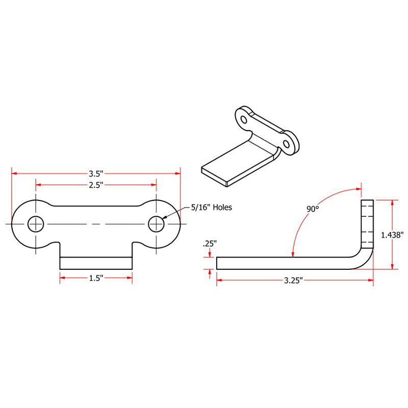 TC Bros Weld on Fender Bracket