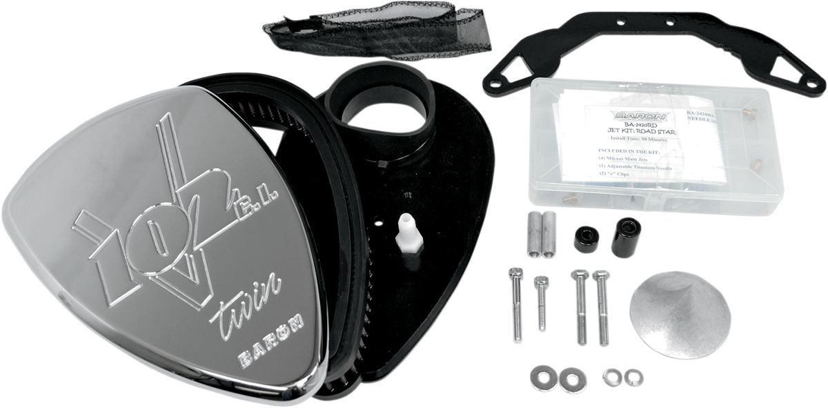 Baron Air Cleaner Kit Big Air (V102C.I.) Chrome Big Air Kt Rdstr V102