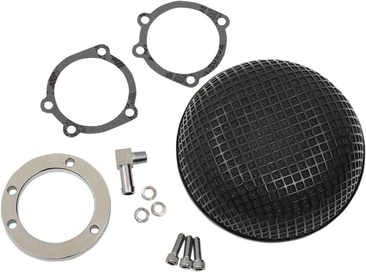 Drag Specialties Air Cleaner Bob Retro-Style Black Air Clnr Blk Bob Cv