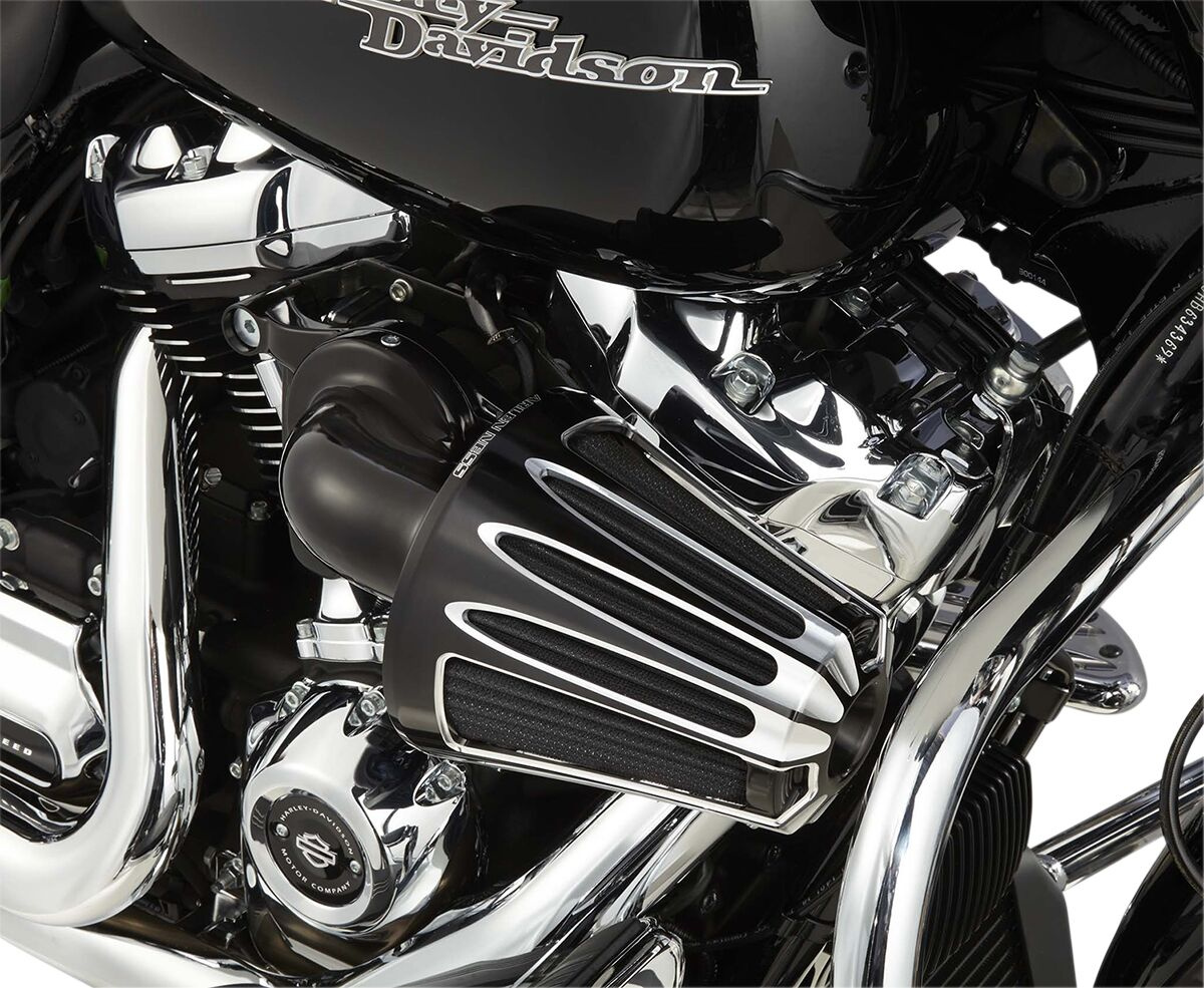 Arlen Ness Air Cleaner Kit Monster Sucker With Cover Deep Cut Black Ai