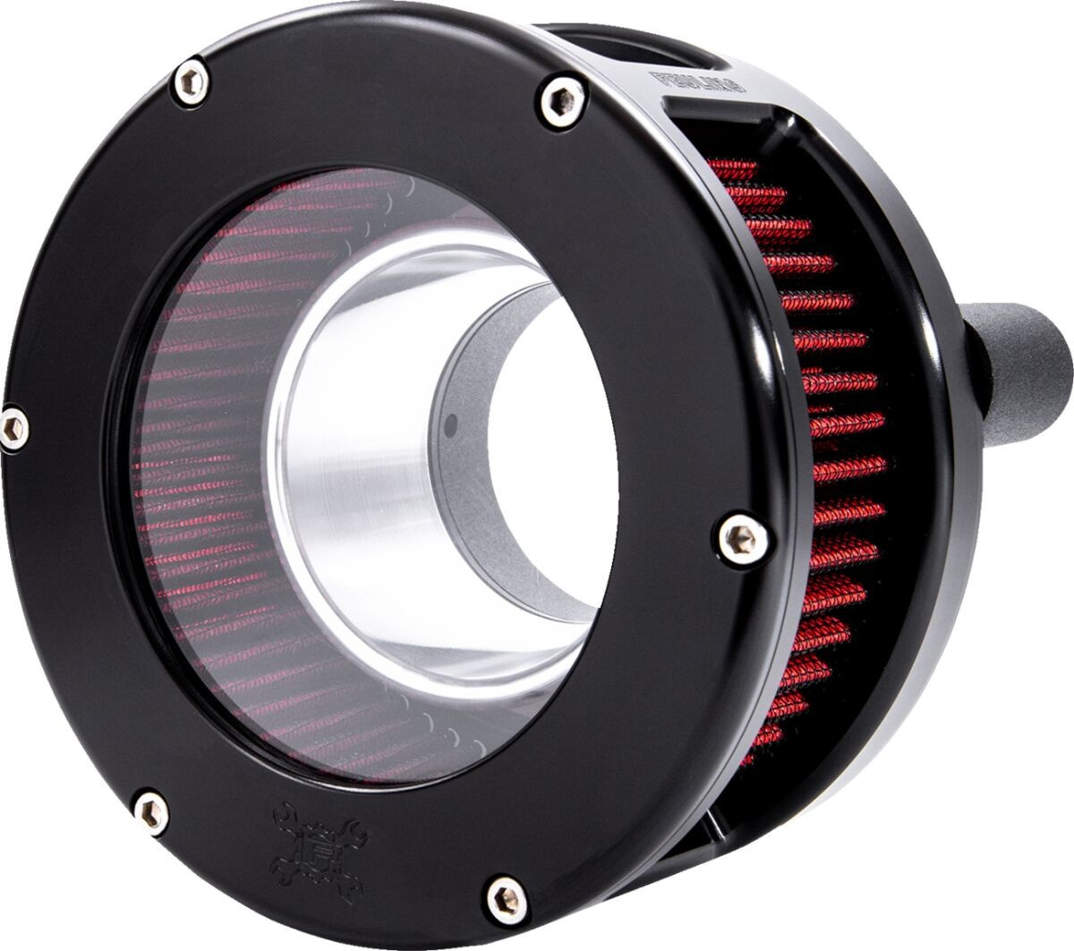 Feuling Parts Air Cleaner - Ba Series - Black - Clear Cover - Red - M8