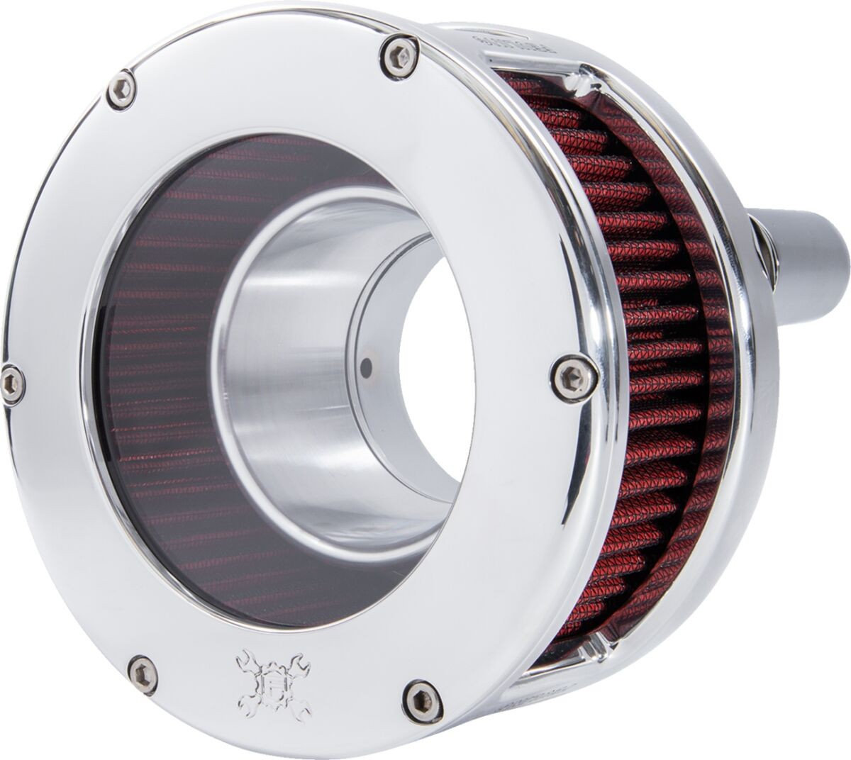 Feuling Parts Air Cleaner - Ba Series - Chrome - Clear Cover - Red - M