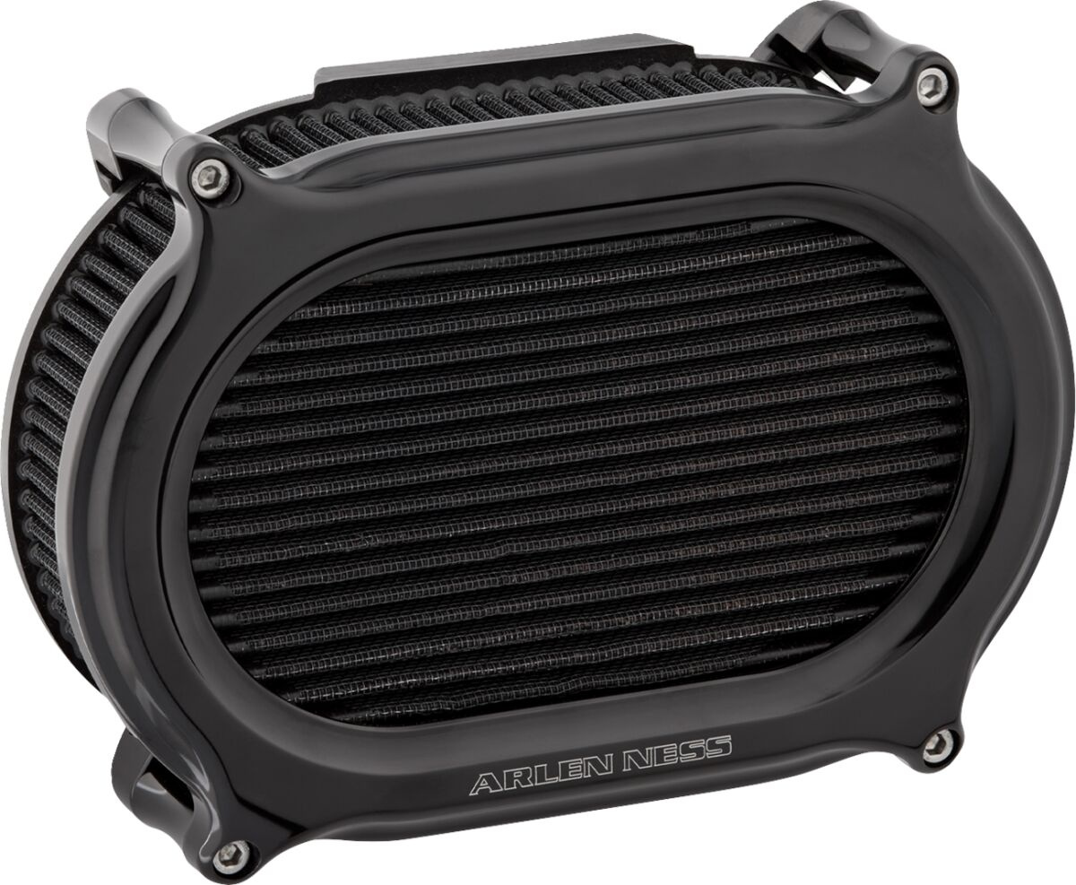 Arlen Ness Filter Kit Stage Ii Oval Performance,All Black Air Cleaner