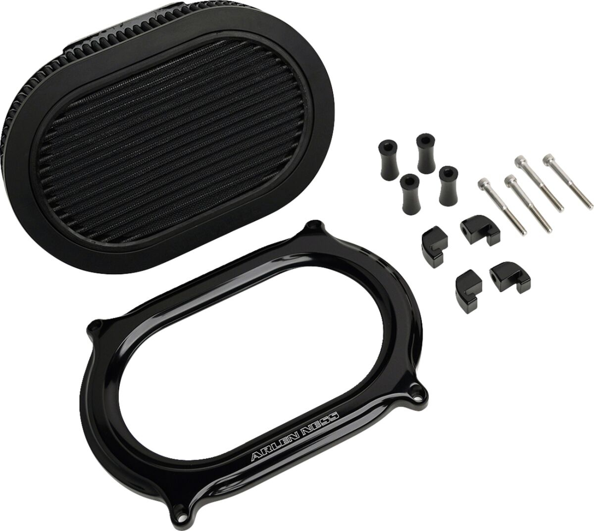 Arlen Ness Filter Kit Stage Ii Oval Performance,All Black Air Cleaner