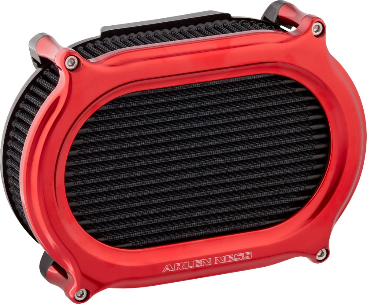 Arlen Ness Filter Kit Stage Ii Oval Performance,Red Air Cleaner - Stag