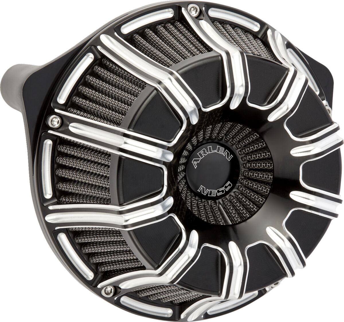 Arlen Ness Air Cleaner 10-Gauge Inverted Black Air Cleaner - 10 Gauge