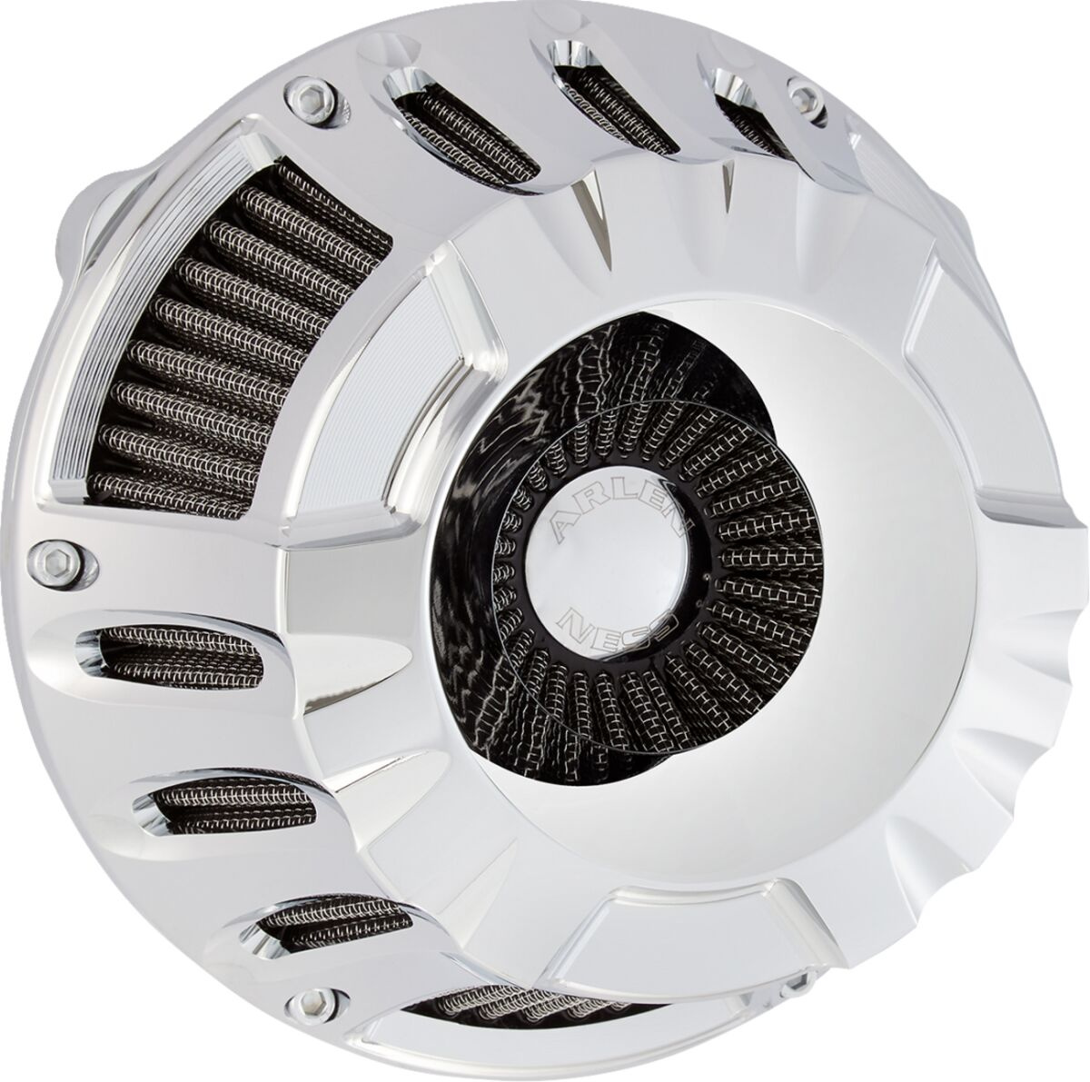 Arlen Ness Air Cleaner Deep Cut Inverted Chrome Air Cleaner - Deep Cut