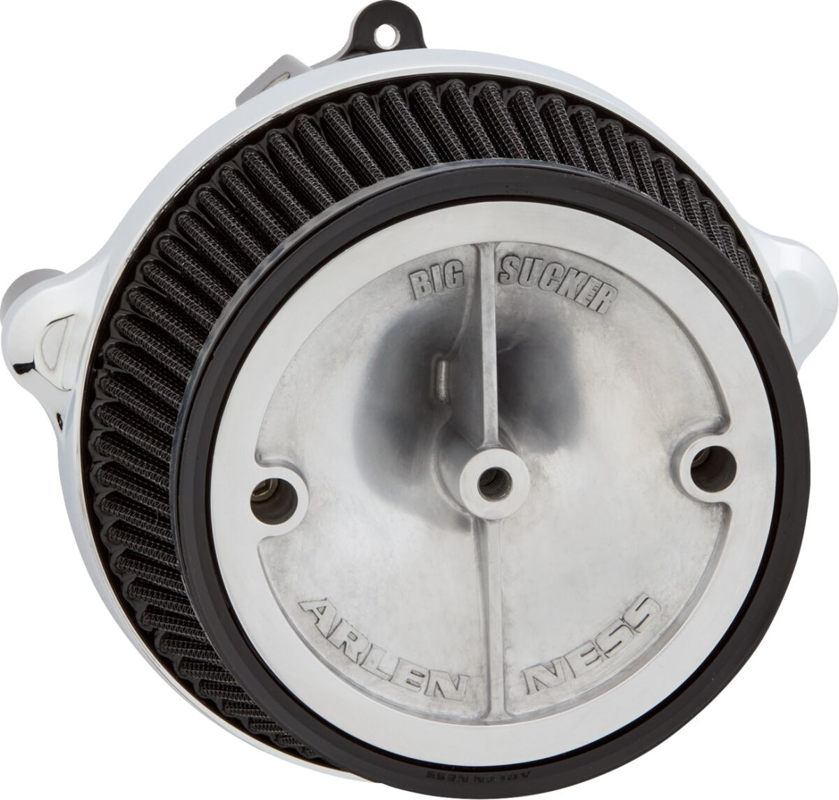 Arlen Ness Ac Stg I Big Skr Crhm Backing Plt Blk Oiled Fltr No Cvr Big