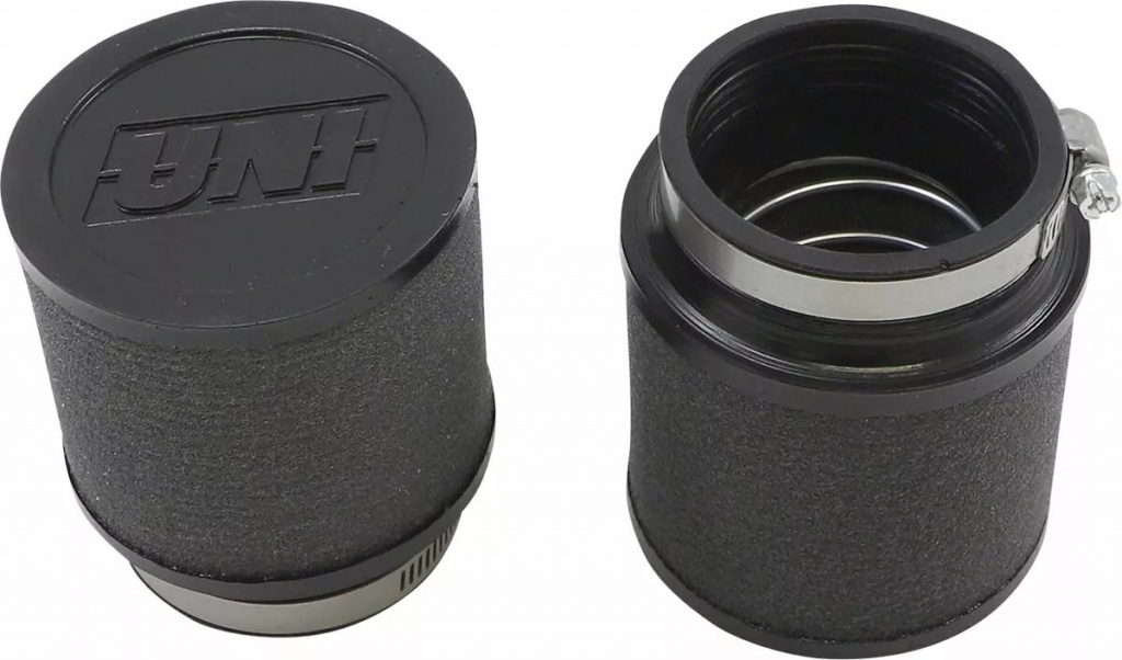 Uni Filter High-Flow Clamp-On Pod Filter Kit Straight Black 2-Pk Air F
