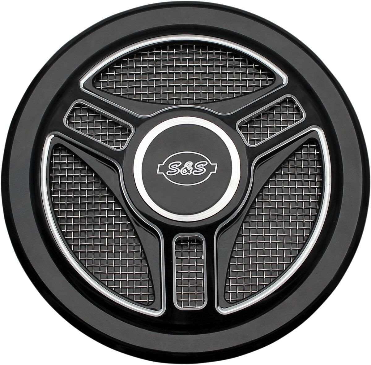 S&S Cycle Air Cleaner Cover Tri-Spoke Stealth Cleaner Cover Ac Tri-Spo