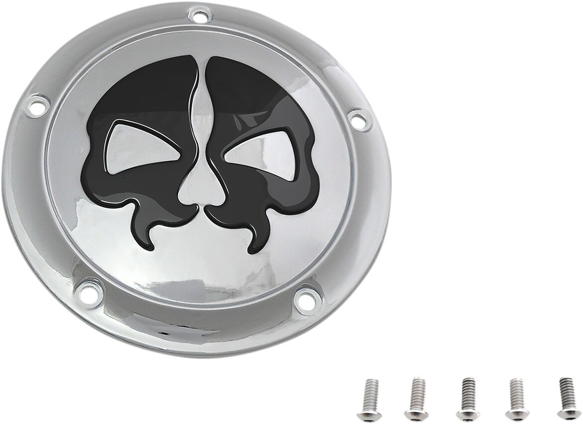 Drag Specialties Cover Derby Split Skull 5-Hole Chrome Cover Drb Sp Sk