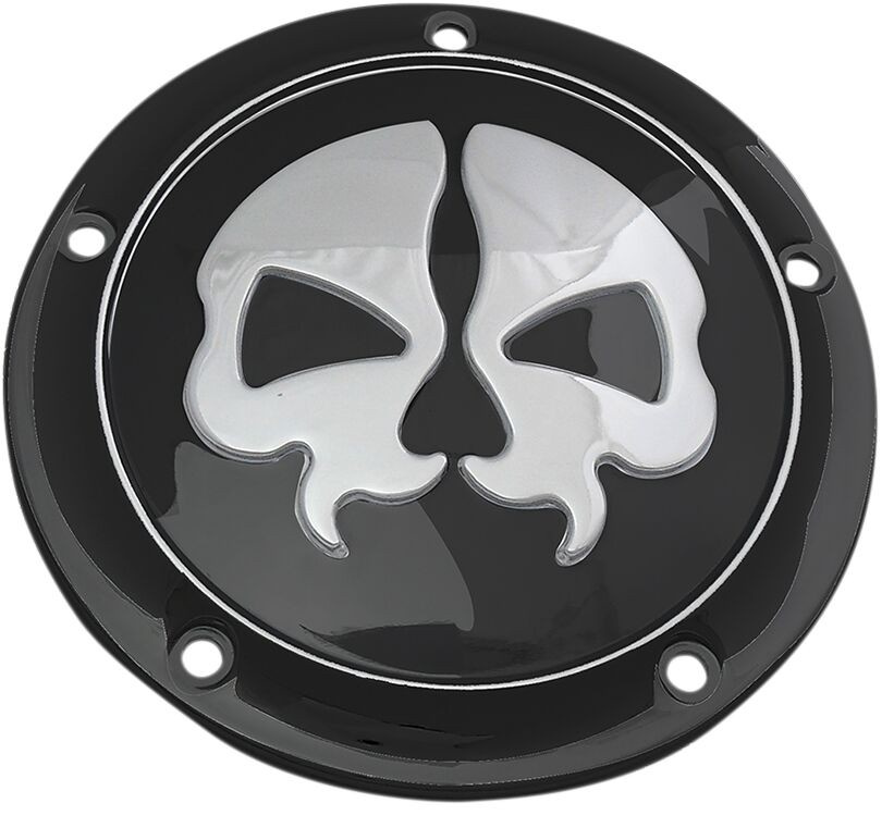 Drag Specialties Cover Derby Split Skull 5-Hole Black Cover Drb Sp Skl