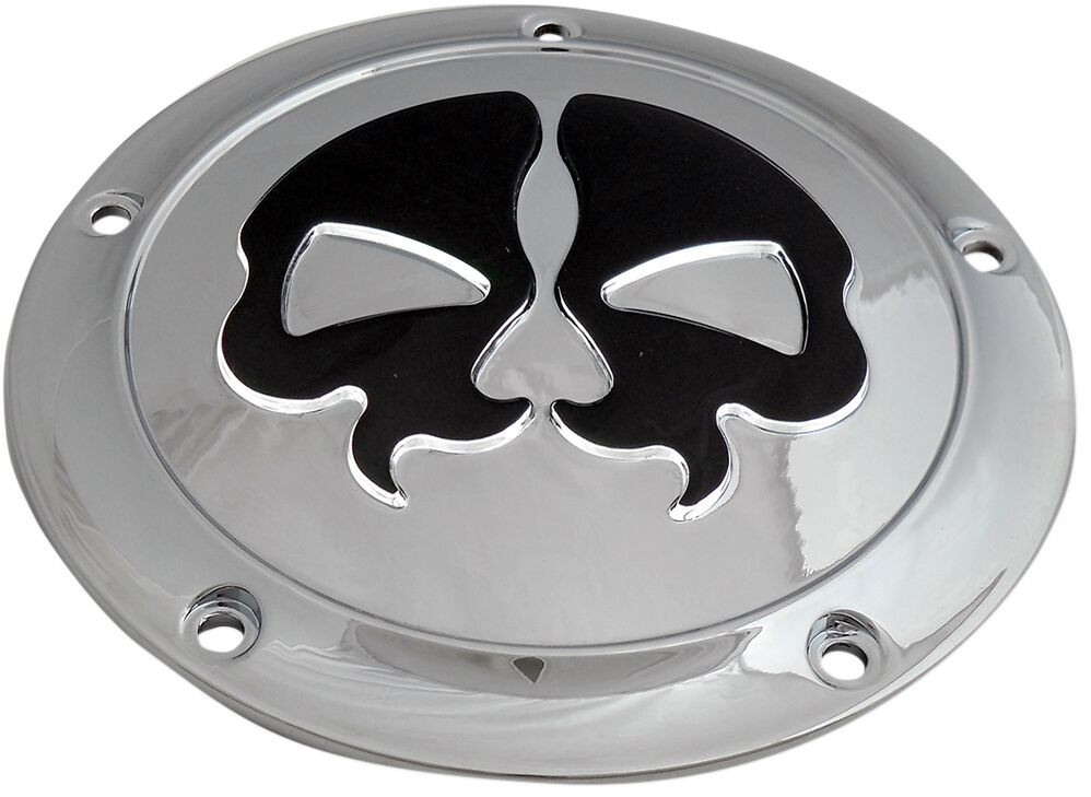 Drag Specialties Cover Derby Split Skull 5-Hole Chrome Cover Drb Sp Sk