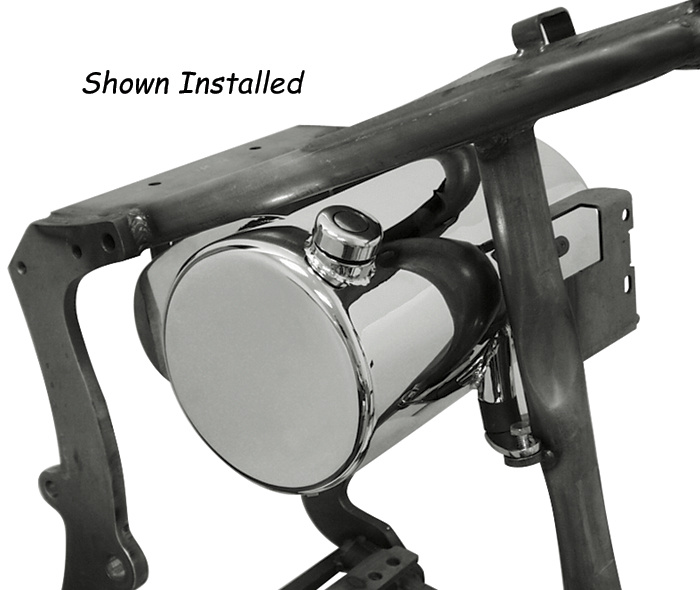 Oljetank, rund 6,5 center fill, Softail 84-99 & stelram, okromad