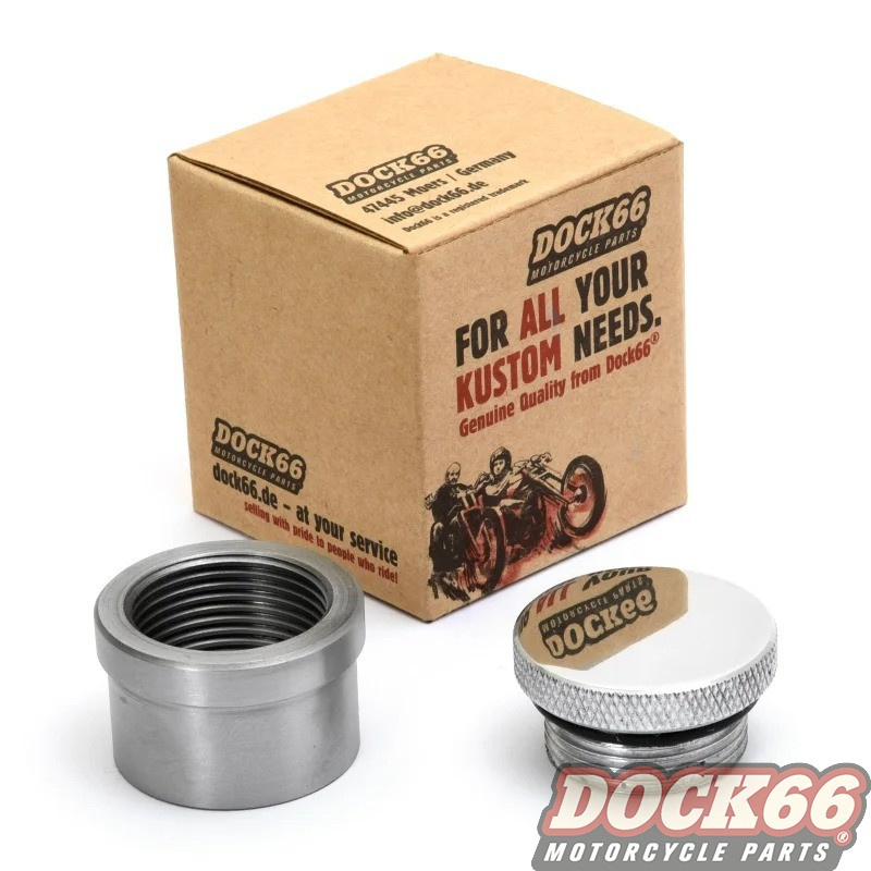 Aluminium Gas Cap polish with knurl and weld-in bung