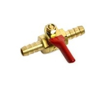 In-Line petcock 8mm (5/16 inch) brass