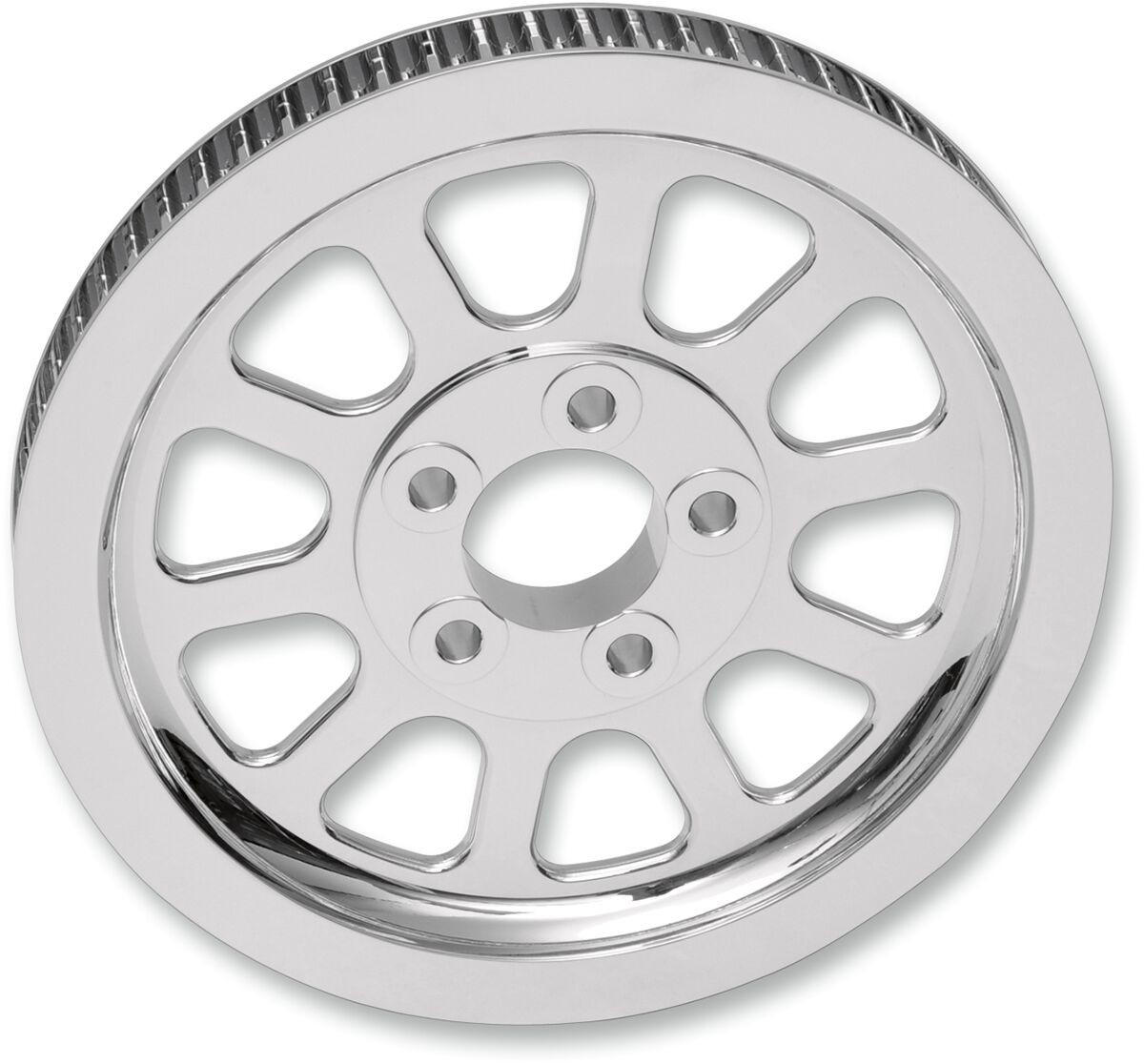Drag Specialties Rear Belt Pulley 10-Spoke Chrome 66T R Pulley 66T 07-