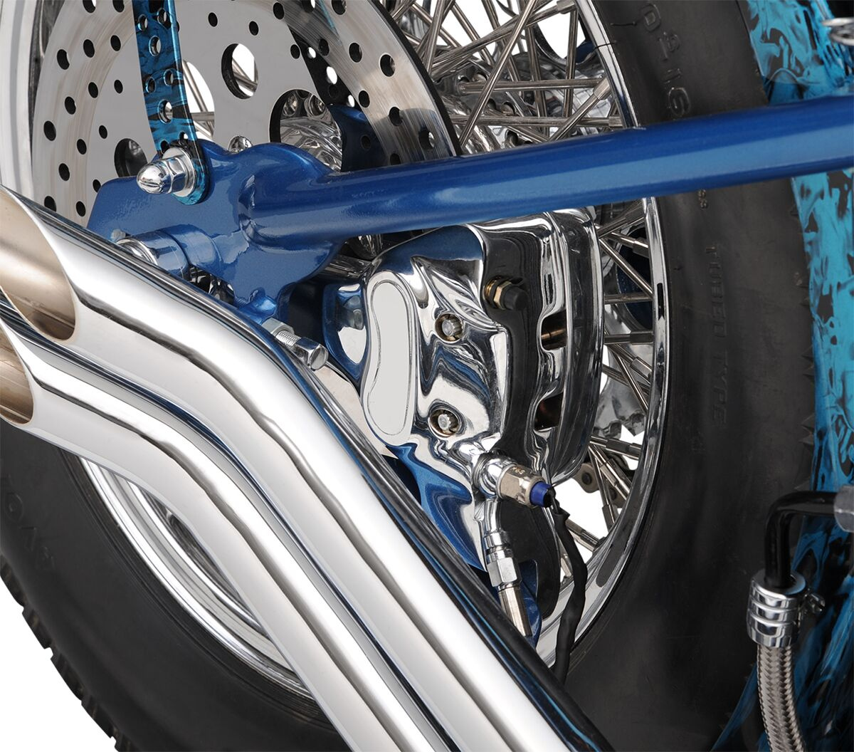 Drag Specialties Brake Caliper Rear 4-Piston Chrome Rear Cal4Pistn 00-