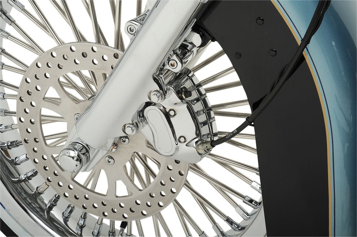 Drag Specialties Brake Caliper Front/Left 4-Piston Chrome Left Fr Cali