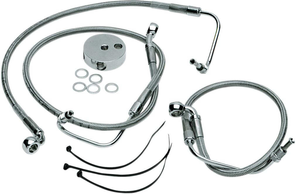 Drag Specialties Front Brake Line Stainless Steel Frt Brake Line 00-07